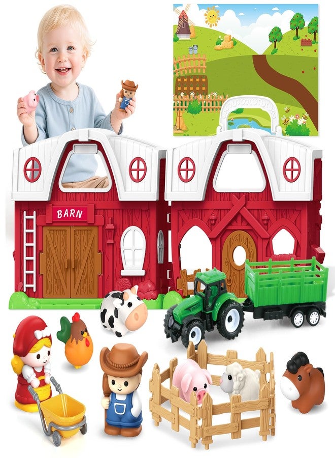 spring flower Toddler Toys for 1 2 3 Years Old Boys and Girls, Farm Animals Big Barn Toy, Farm Animal Set with Farms Play Mat, Toddler Educational Montessori Toys, Christmas Birthday Gift for Toddlers Boy and Girl - Image 1